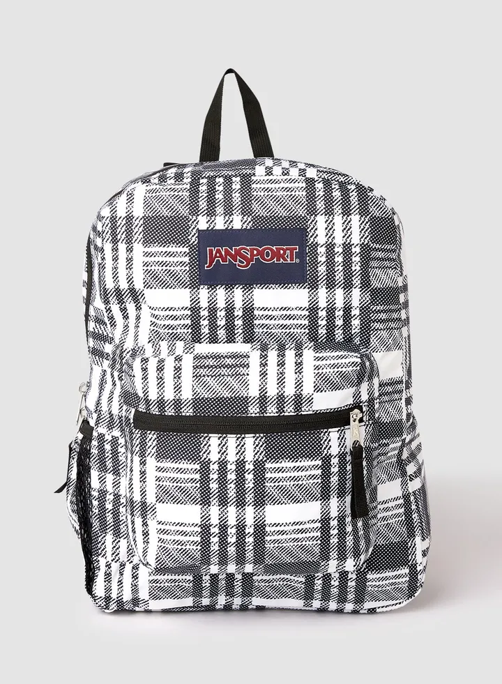 Cross Town Glitch Plaid Backpack Black