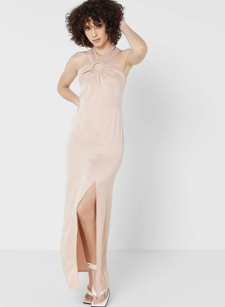 Halter Neck Knitted Dress