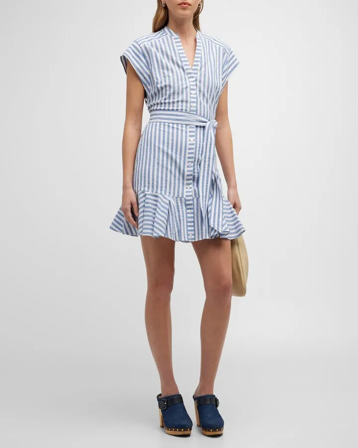 Avella Striped Mini Shirtdress