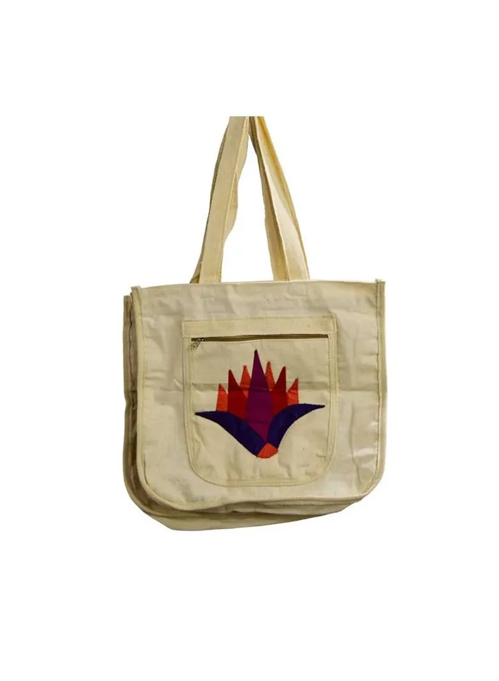 Handmade lotus flower shoulder bag, 100% Egyptian cotton