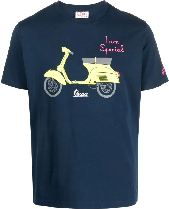 Vespa-print organic cotton T-shirt
