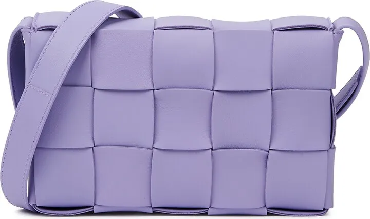 Bottega Veneta Cassette Intrecciato Lilac Leather Cross-body Bag
