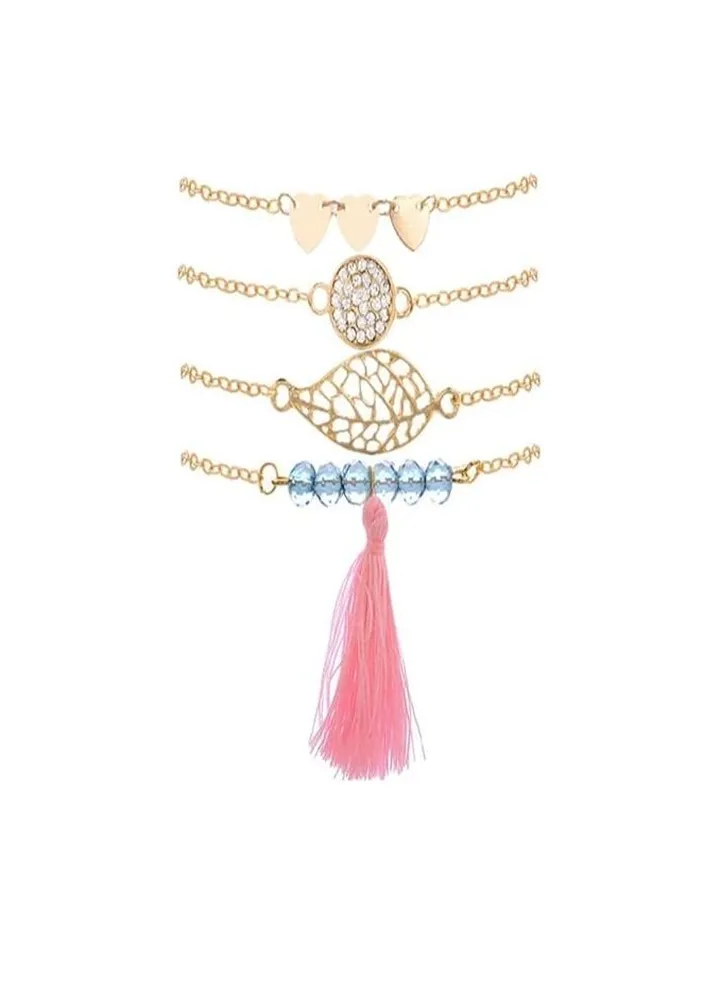 COOLBABY 4- Piece Gold Plated Bracelet Set