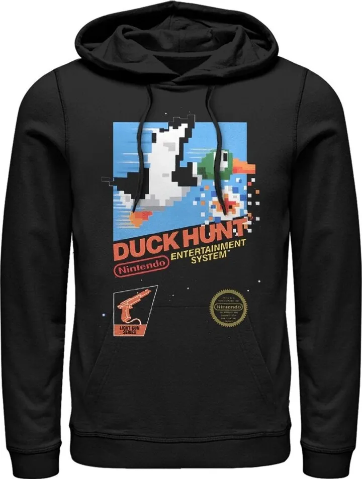 Men's Nintendo NES Duck Hunt Pull Over Hoodie - Black - X Large