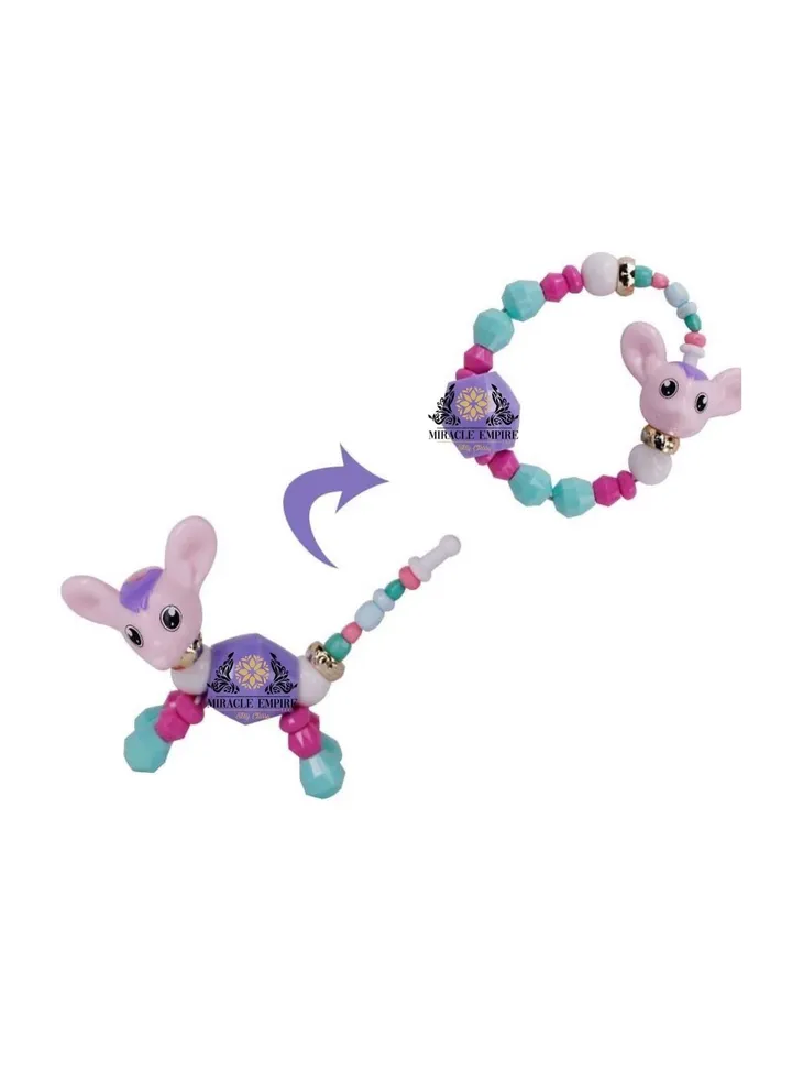 Pet Beads bracelet turns into an adorable Mouse toy girls handmade party for kids animals education gifts