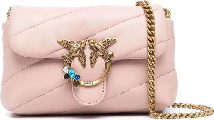 Love Birds quilted shoulder bag