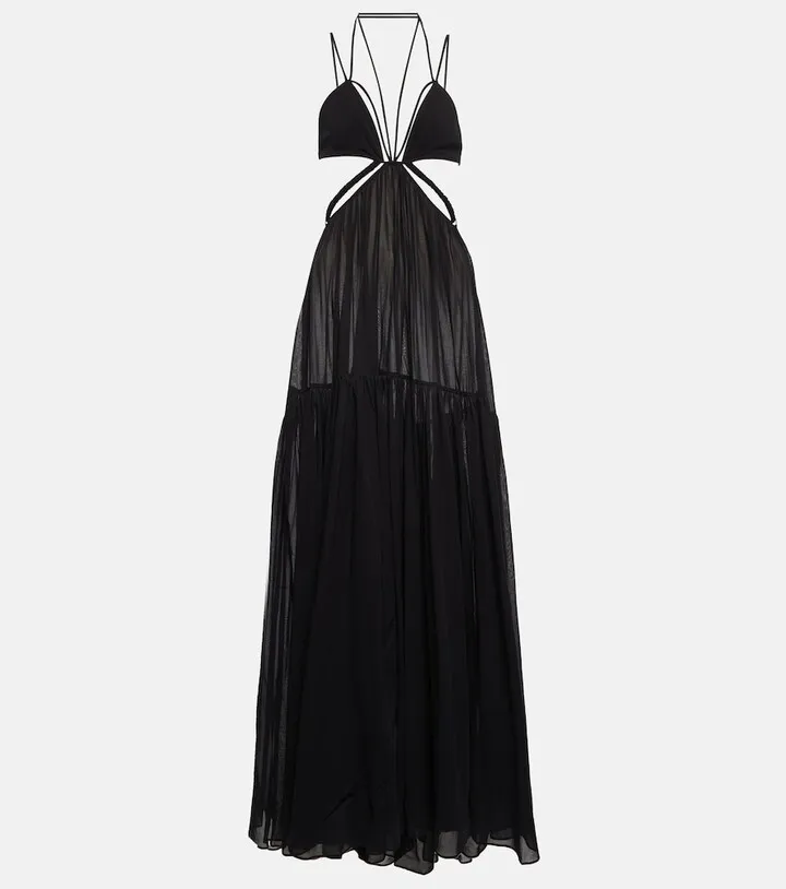 Cutout cotton maxi dress