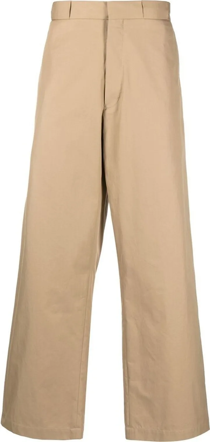 Neutral Straight-Leg Tailored Trousers
