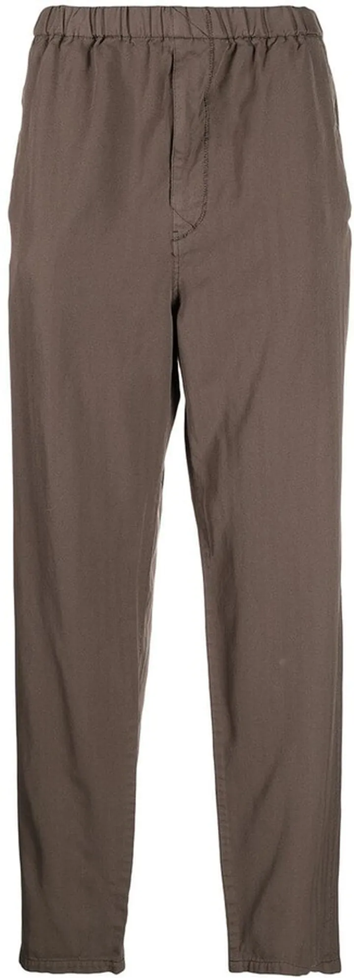 Elasticated-Waist Straight-Leg Trousers