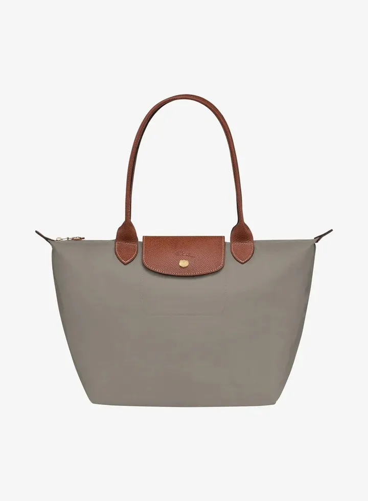 Longchamp women's oversized tote bag, handbag, shoulder bag gray classic style