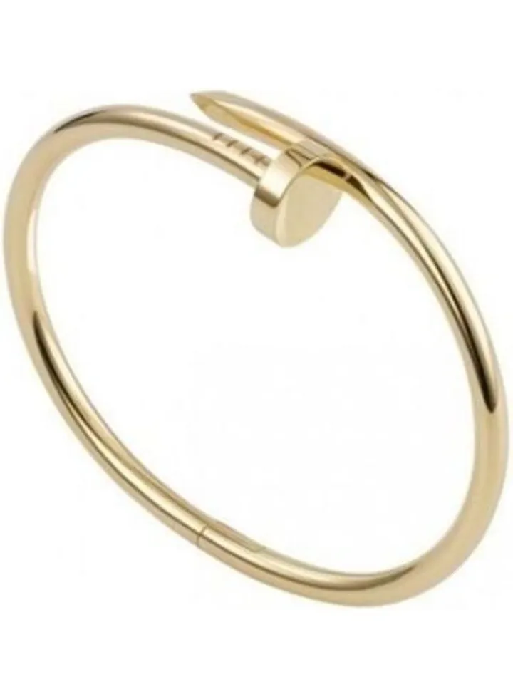 Golden Titanium Steel Nail Love Bangle Bracelet