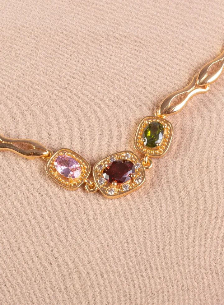 Colorful Zirconic Chinese Gold Bracelet