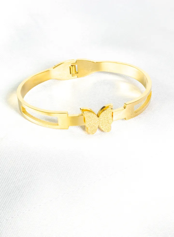 Stainless Steel Bracelet with Butterfly