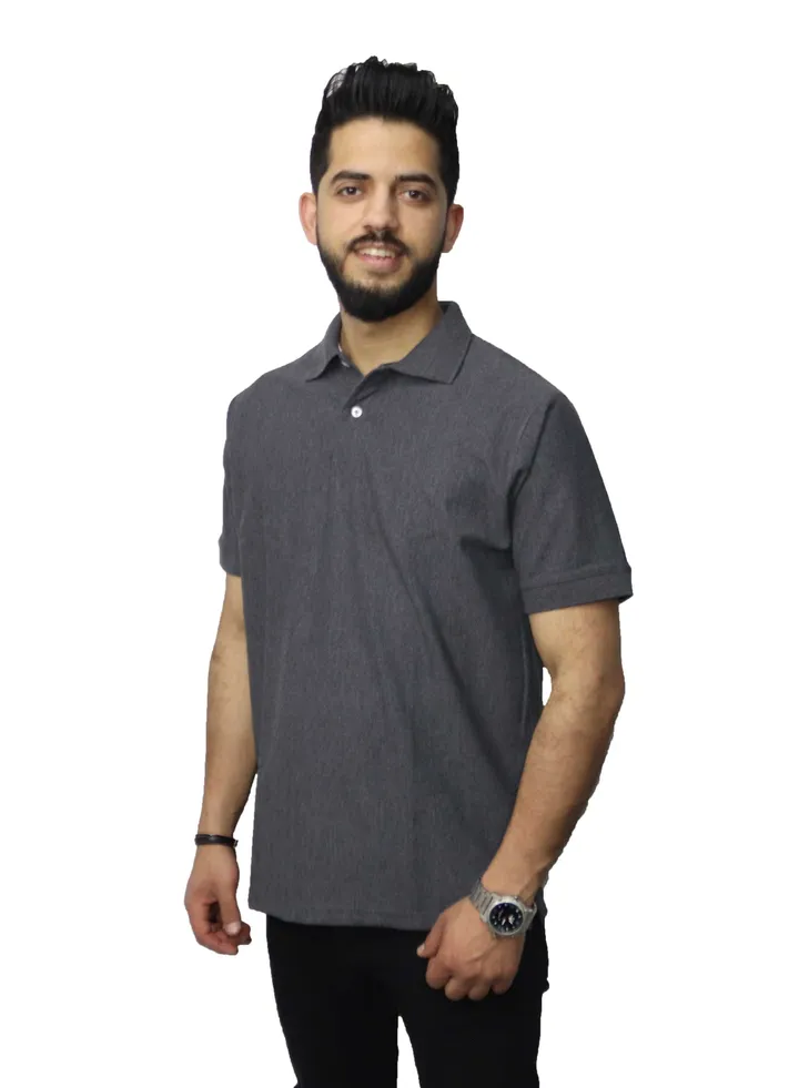 Casual Polo T-Shirt Cotton - Dark Grey