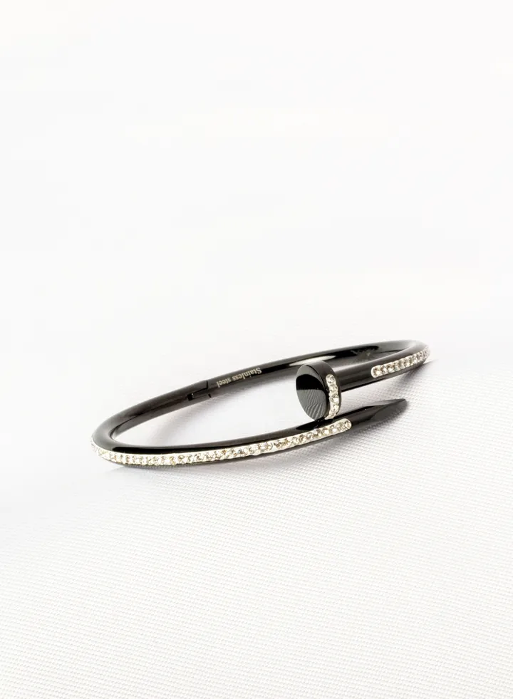 Stainless Steel 316 Zirconic Bracelet Nail Black Premium Quality & Against Color Change