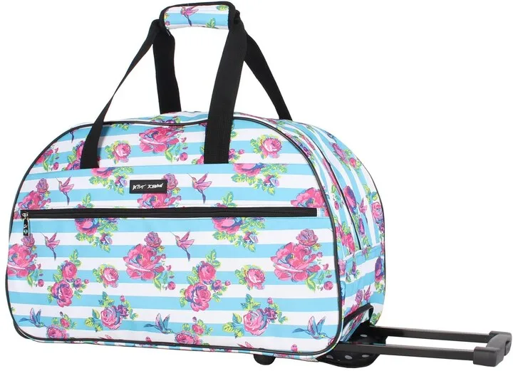 Floral Stripe Wheeled Weekender