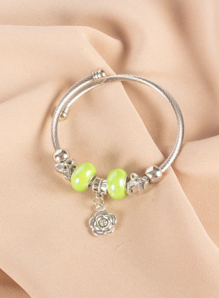 Bandora Stainless Steel Bracelet with a Flower Pendant Lemon