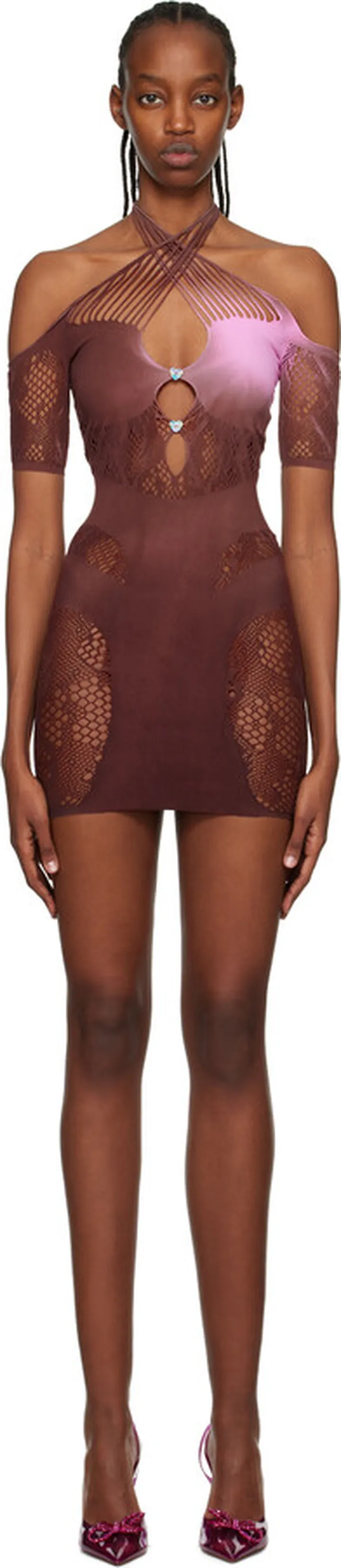 Poster Girl Brown & Pink Britt Mini Dress