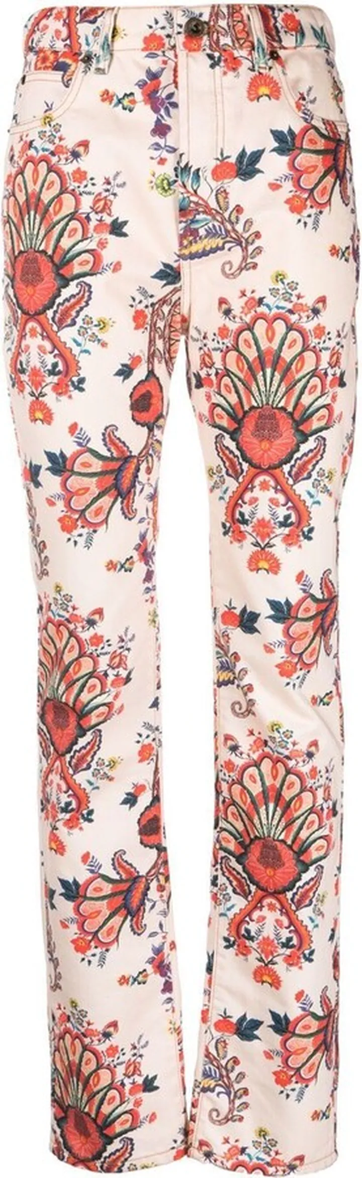 Paisley-Print Slim-Fit Jeans