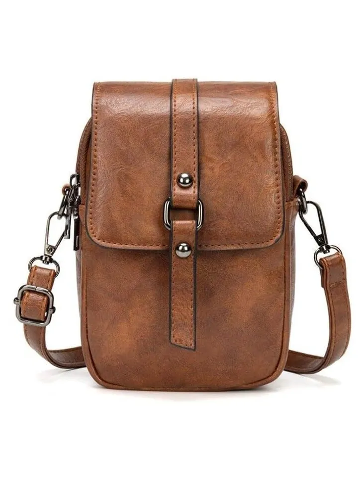 Women Vintage Crossbody Phone Bag, Small Messenger Shoulder Bag Cash Handbag Wallet Purse