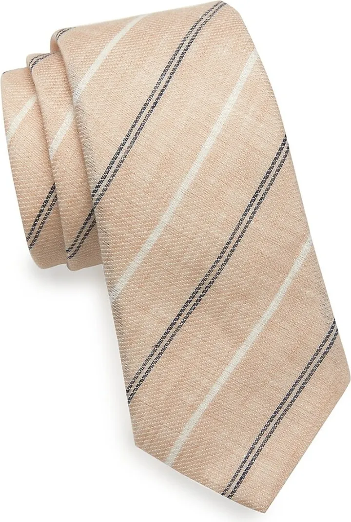 Striped Linen Tie