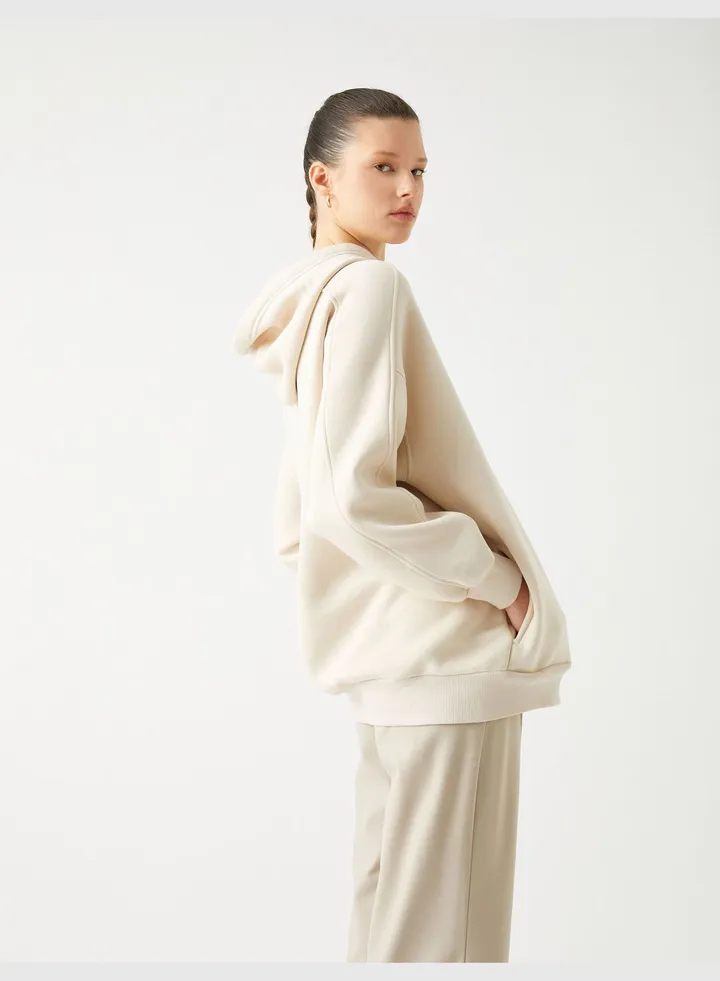Long Sleeve Ribbed Oversized Hoodie
