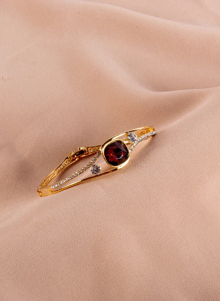Platinum Red Zirconic Bracelet Gold