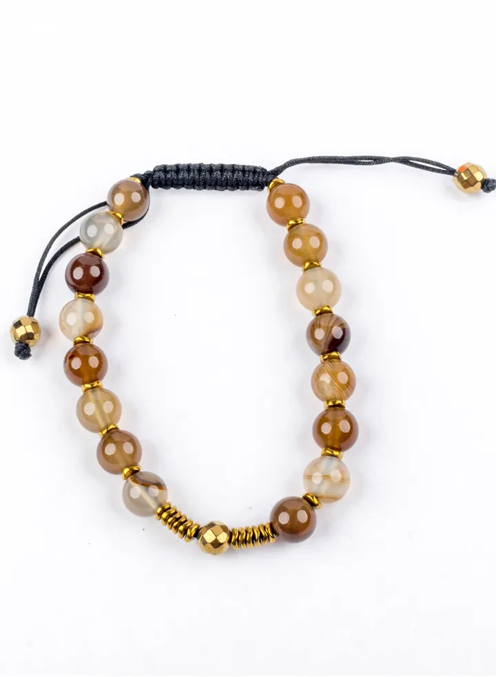 Stainless Steel 316 Beads Bracelets - Brown