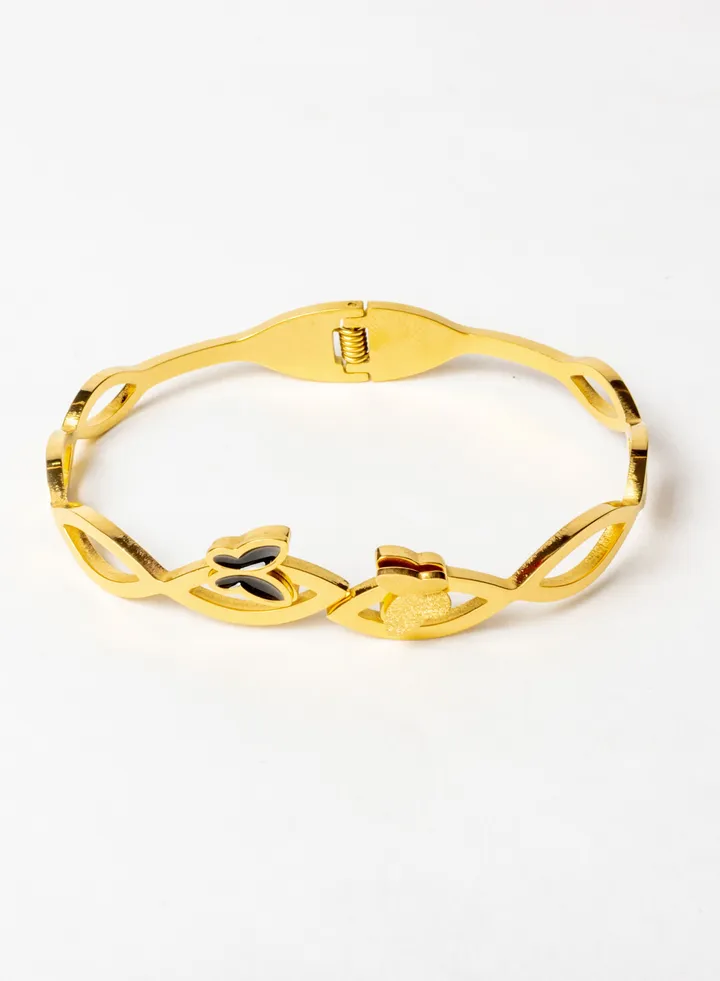 Stainless Steel 316 Bangal Bracelet with a Butterfly Premium Quality & Against Color Change