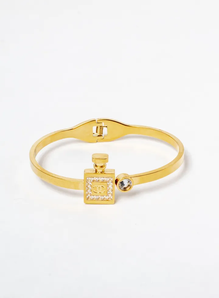 Stainless Steel 316 Bangal Bracelet with a Zirconic Lock Premium Quality & Against Color Change