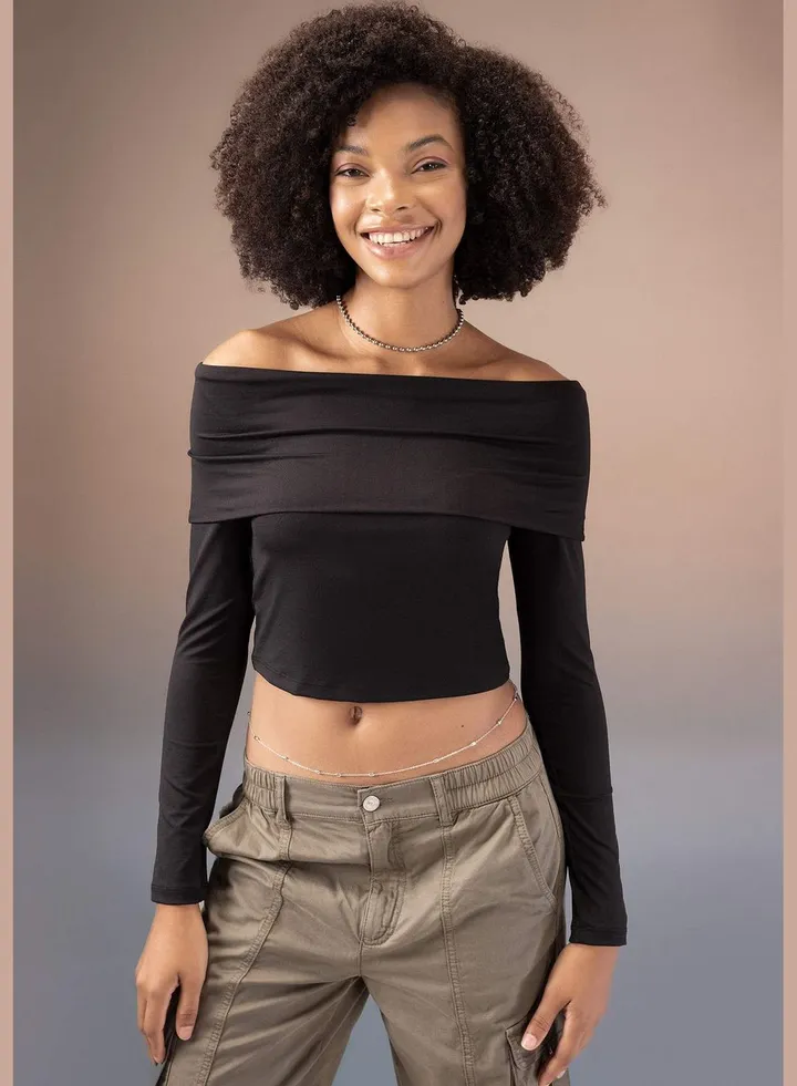 Woman Knitted Long Sleeve T-Shirt