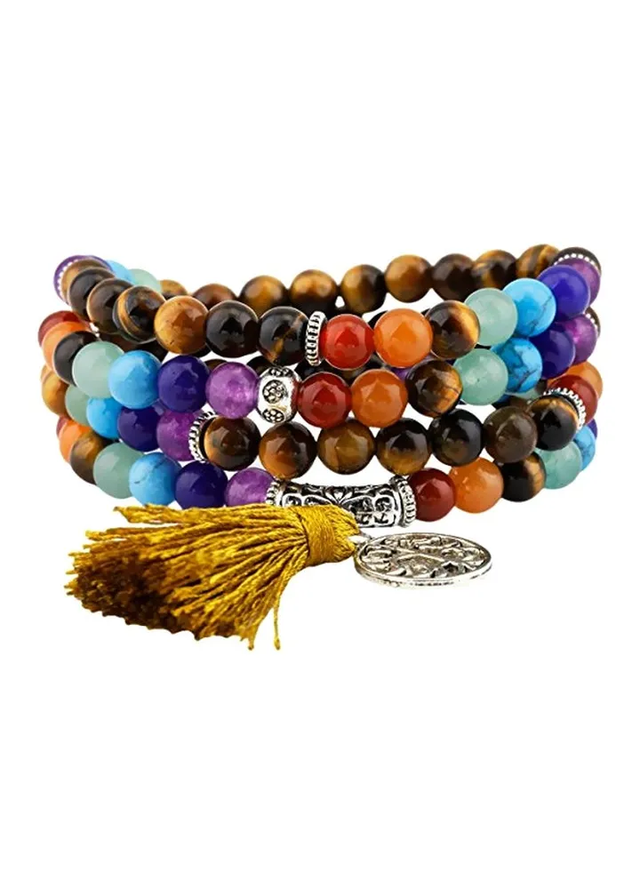 Tiger's Eye Stone Tibetan Mala Bracelet