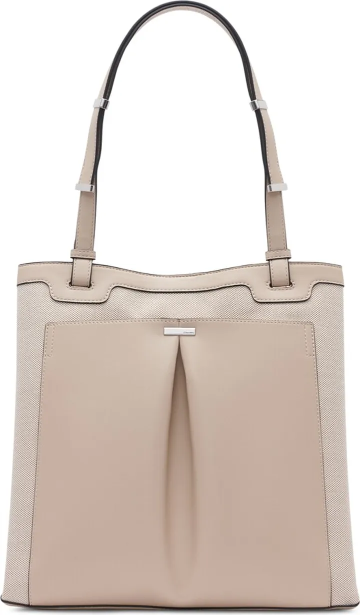Calvin Klein Nickel Textured Woven Magnetic Snap Tote Bag