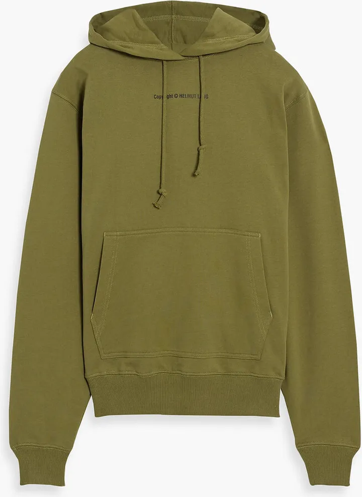 Printed French cotton-terry hoodie