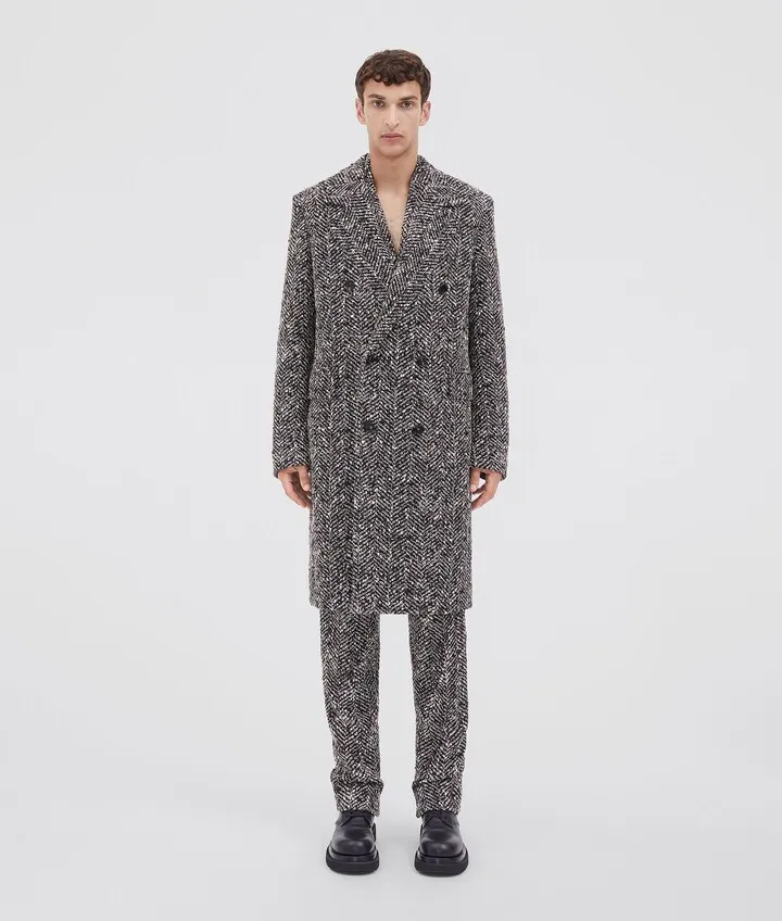 Mouliné Herringbone Wool Coat