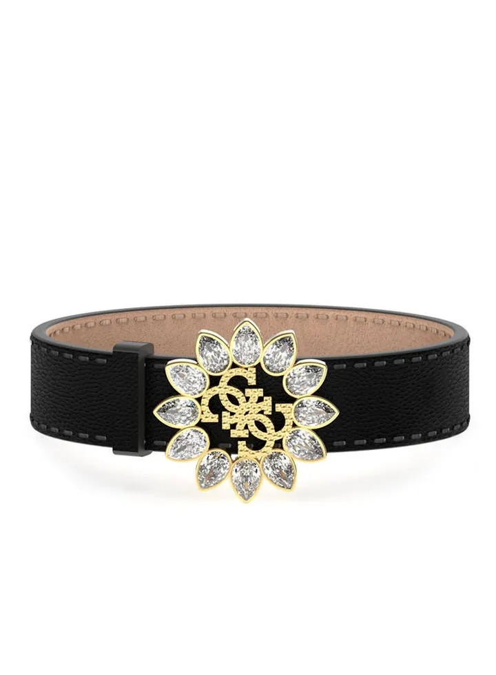 4G Logo Flower Black Bracelet