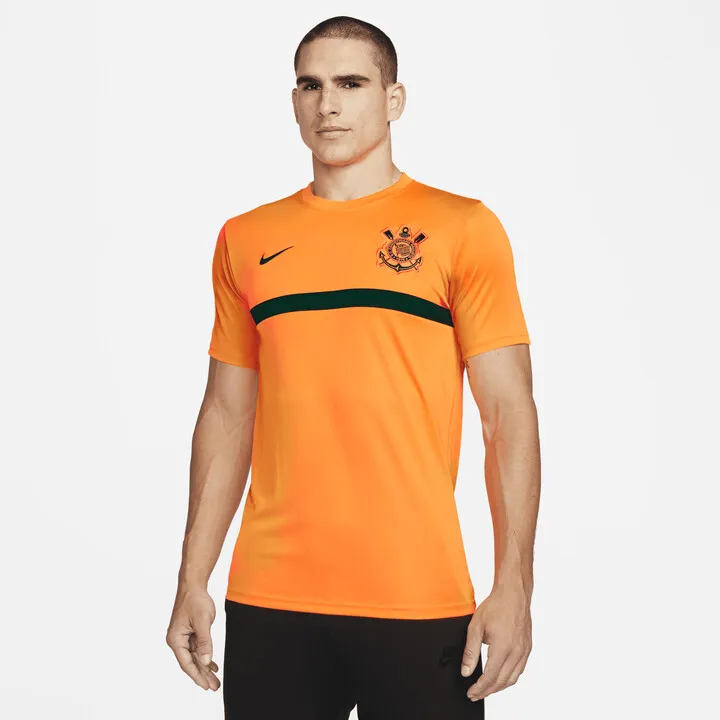 S.C. Corinthians Academy Pro Nike Men's Dri-FIT Short-Sleeve Soccer Top in Orange