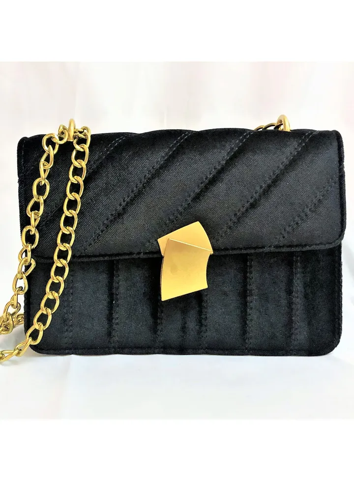 Velours pinstrip messenger bag