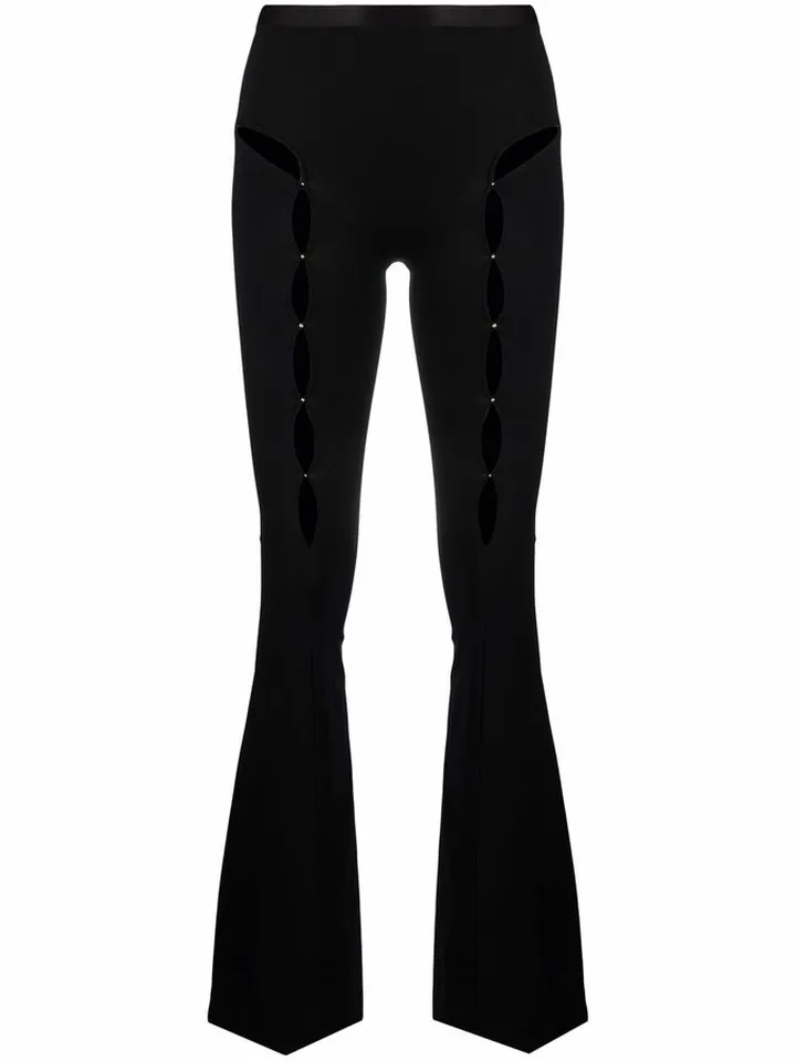 Cut Out-Detail High-Waisted Trousers