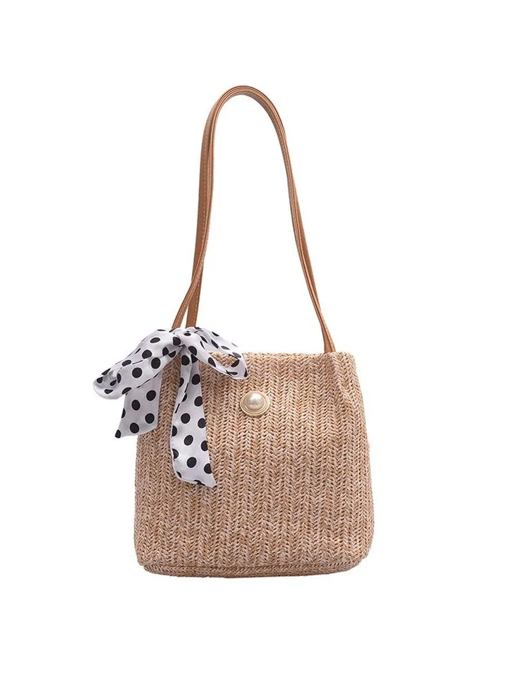 New Bow Woven Single Shoulder Crossbody Pearl Bag