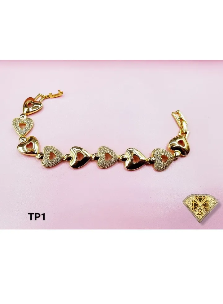 3Diamonds Bracelet For Women Gold Plated