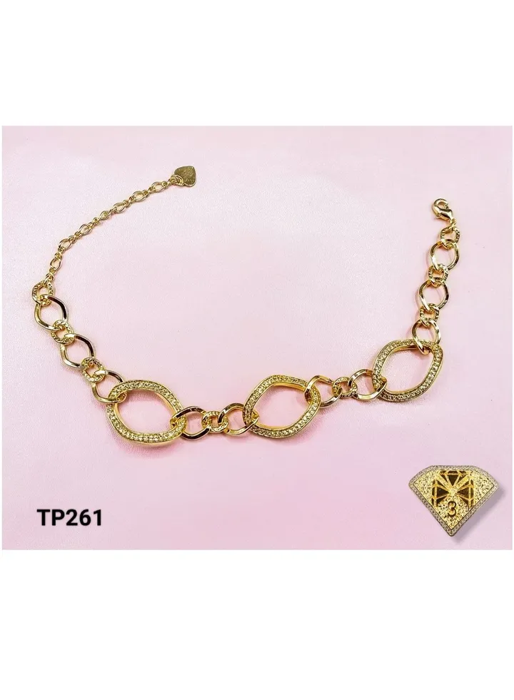 3Diamonds Bracelet For Women Gold Plated