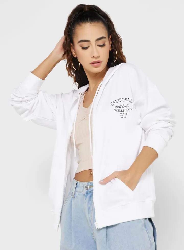 Graphic Zip Thru Hoodie