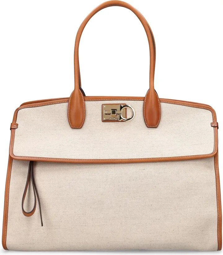 The Studio canvas & leather tote bag