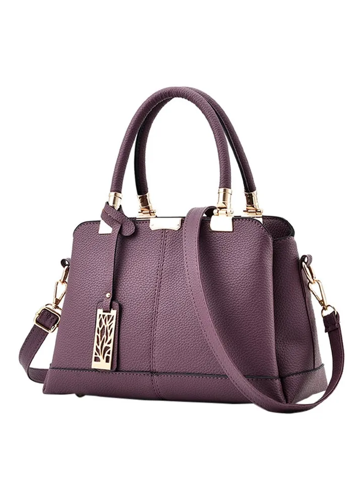 Leather Shoulder Bag Purple