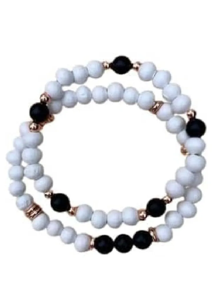 bracelets are white and black