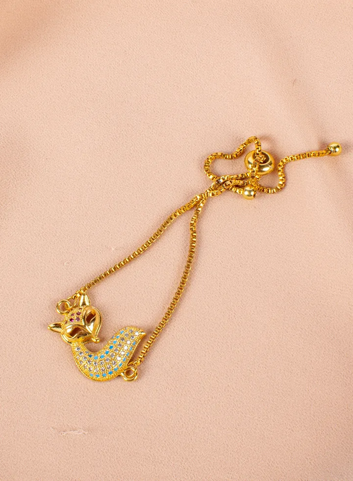 Chinese Gold Bracelet Golden with Zirconic Fox