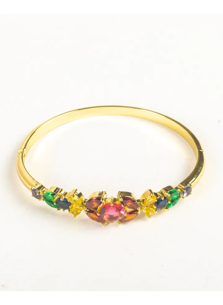 Platinum Multi Colored Zirconic Bracelet