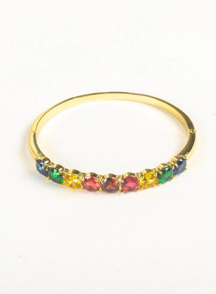 Platinum Multi Colored Zirconic Bracelet