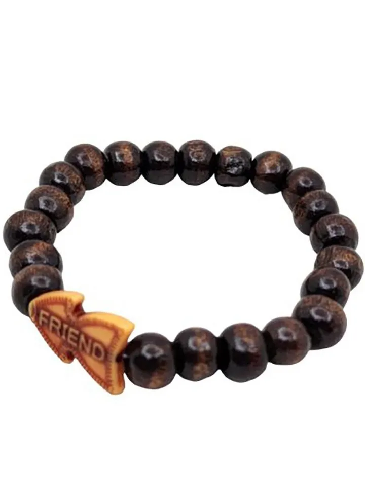 Handmade Bracelet Accessories With Amazing Freinds Design - Dark Brown